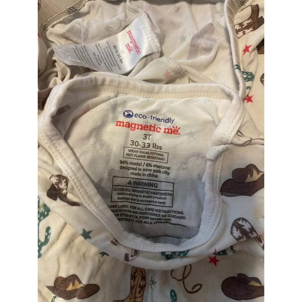 Magnetic Me My First Rodeo Western Pajama Set 3T Modal Short Sleeve Top Pants